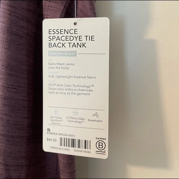 EUC-  Athleta Essence Space Dye Tie Back Tank SMALL - Picture 8 of 8